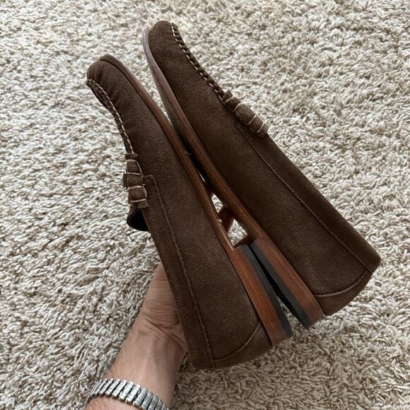 G.H. Bass Weejuns Horse Bit Loafers Men’s Size 12 Brown Leather Suede Slip Shoes - Picture 8 of 10